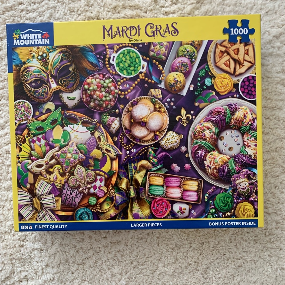 White Mountain Purple and Green Puzzle Festive Mardi Gras
